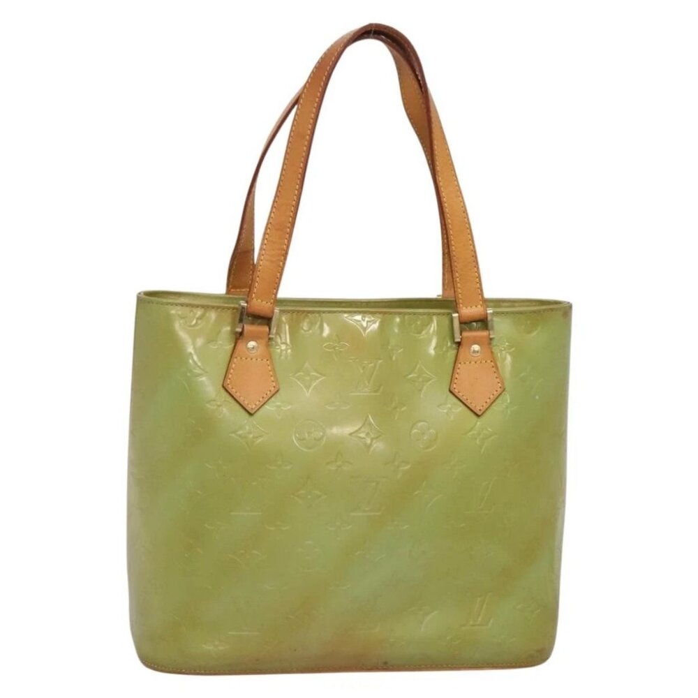 LOUIS VUITTON Monogram Vernis Houston Hand Bag Baby Blue M91005 LV Auth 135303